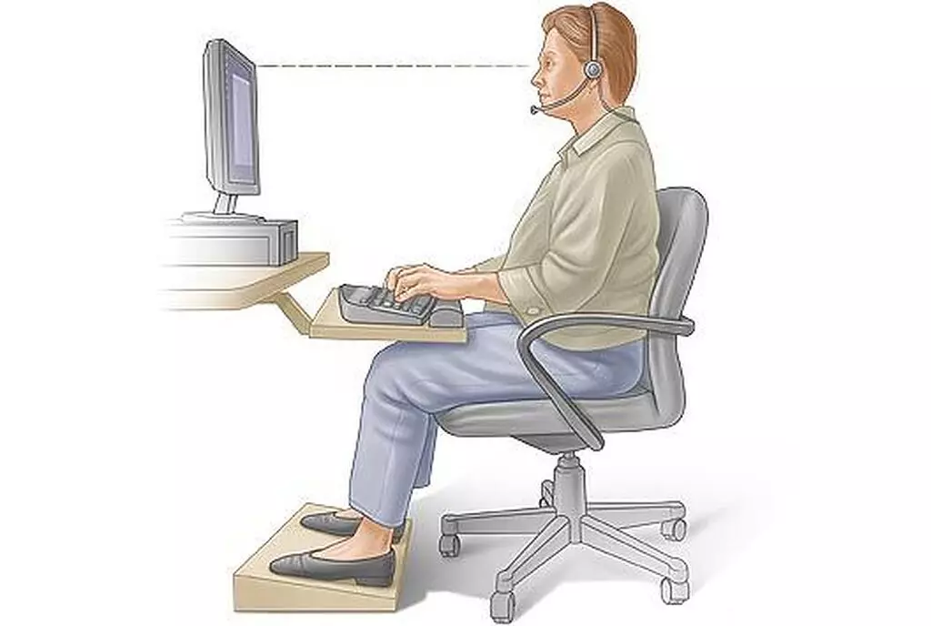 نحوه درست نشستن هنگام تایپ‌کردن